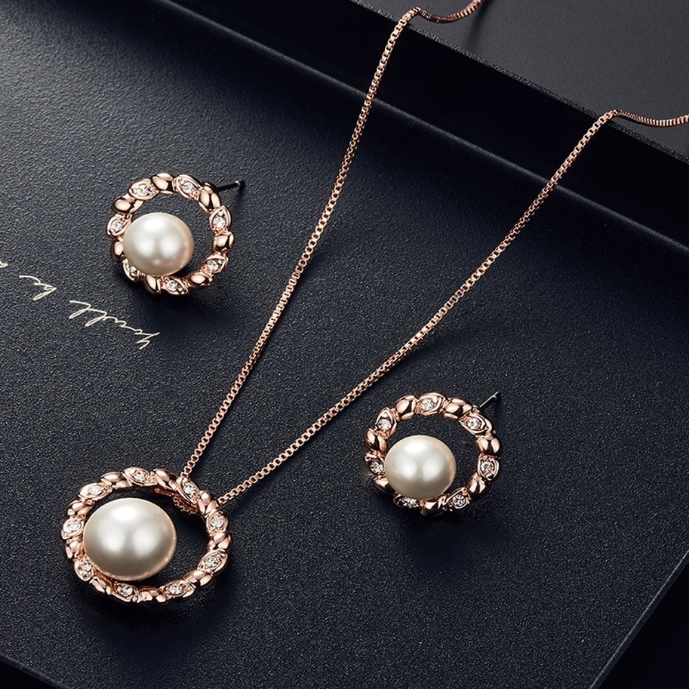 *ANDI* 3-Pc Gold x Pearl Fashion Jewelry Set